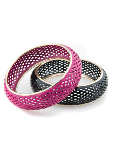 Pink and black bracelets