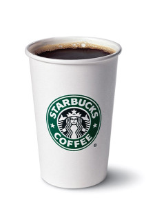 A cup of Starbucks coffee