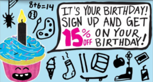 Journeys Birthday Club 15% off