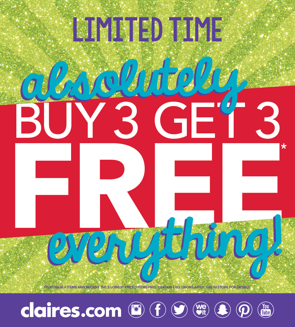 Entire Store, Absolutely Everything Buy 3, Get 3 Free!