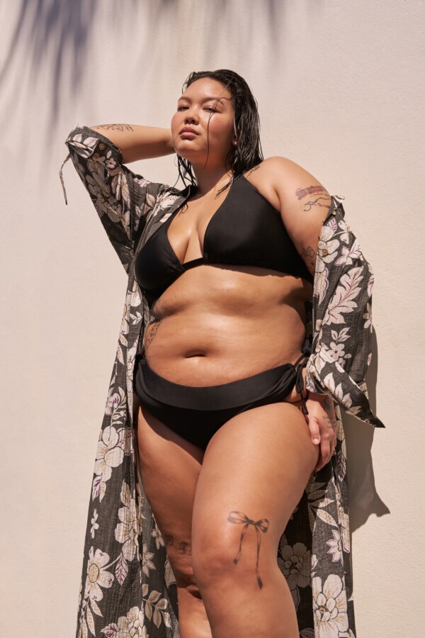 Woman in black bikini