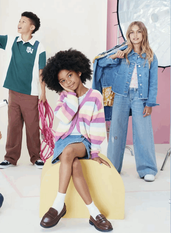 Kids in back to school outfits