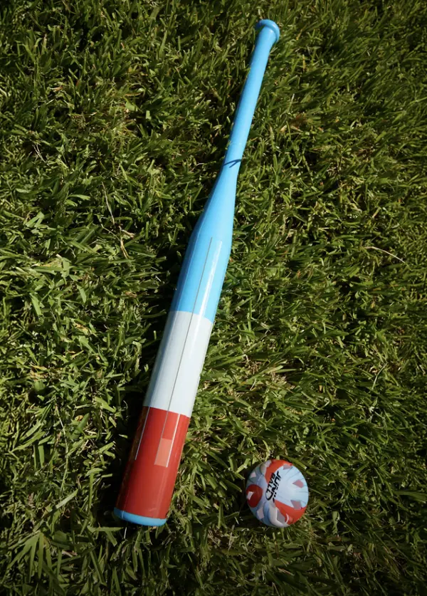 Baseball bat and ball
