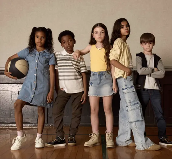 School kids in new outfits