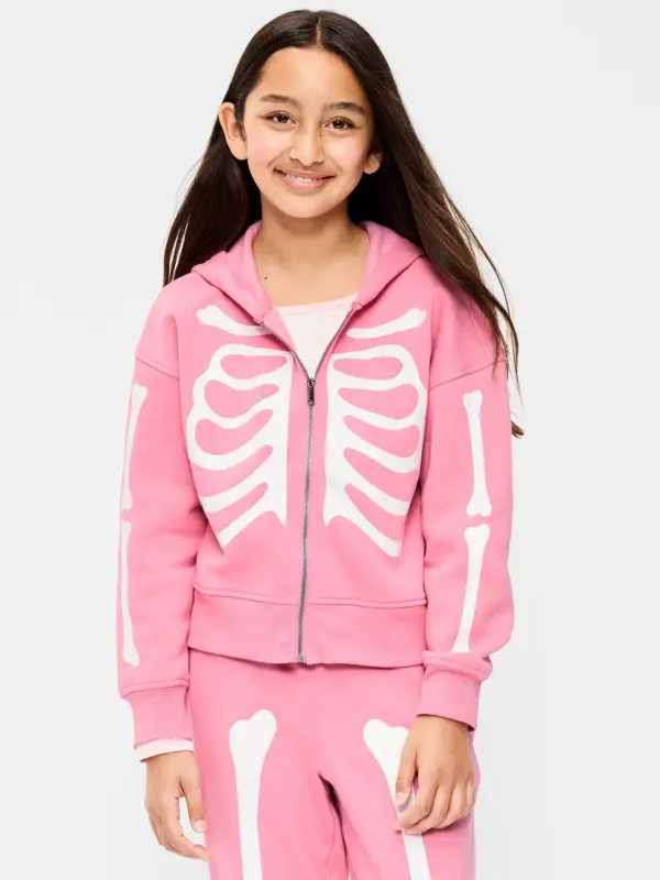 Girl in Skeleton Outfit
